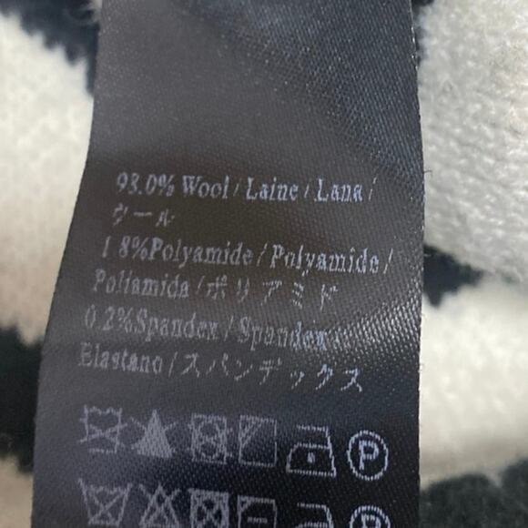 MO&Co Black White Wool Zebra Animal Print Short Sleeve Cardigan Sweater Size L - Picture 4 of 4